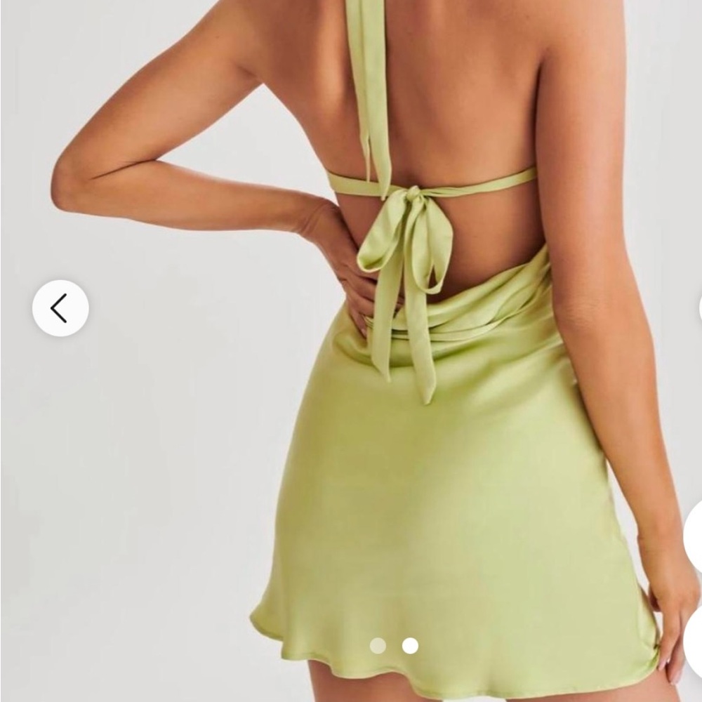 Meshki Light Green Backless Dress - Picture 2 of 5